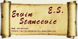 Ervin Stančević vizit kartica